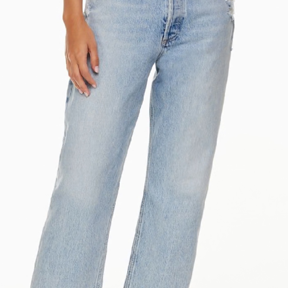 AGOLDE ’90s Crop Jeans – Size 23, Light Blue Nerve Wash, Mid-Rise Straight Fit
